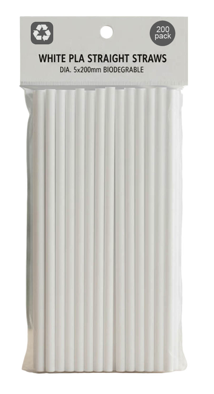 10,000Pcs 8" Biodegradable PLA straws, 200pcs per Pack, Ex-Works price