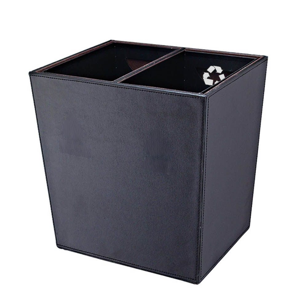 Faux Leather Waste and Recycling Bin, Tapered, 14.5qt and 22.5qt, with 1-3 heavy metail liners, 6sets/carton, Ex-Works price,