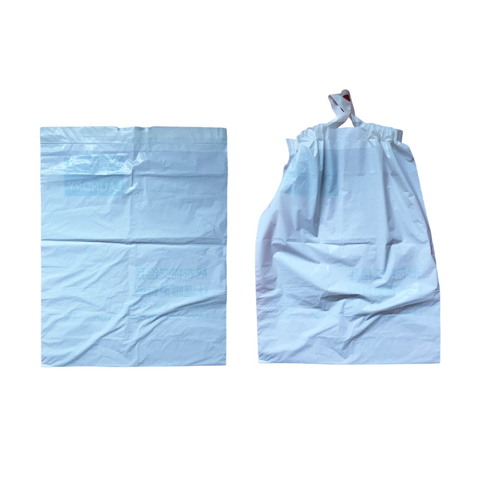 PE laundry bags with PE fasten string, heavy weight