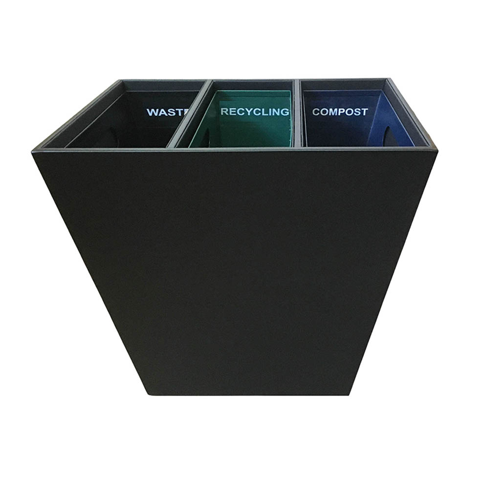 Faux Leather Waste and Recycling Bin, Tapered, 14.5qt and 22.5qt, with 1-3 heavy metail liners, 6sets/carton, Ex-Works price,