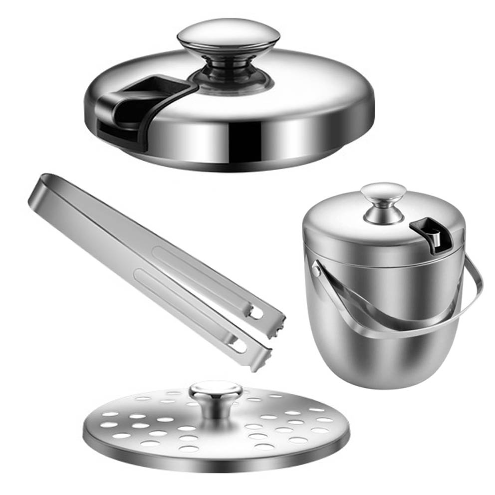 2.8Litre, Stainless Steel 304 Ice Bucket with lid and tong, 12pcs per carton,  Ex-Works price