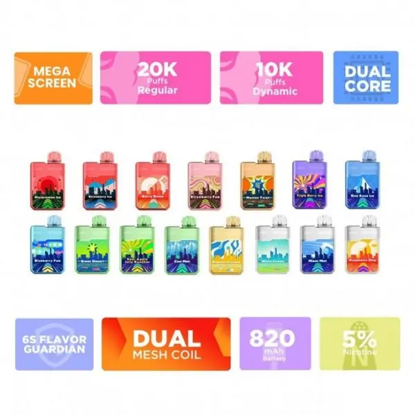 Digiflavor x Geek Bar Lush 20,000 Puffs Disposable Vape | Dual Mesh Coil | Type-C Rechargeable