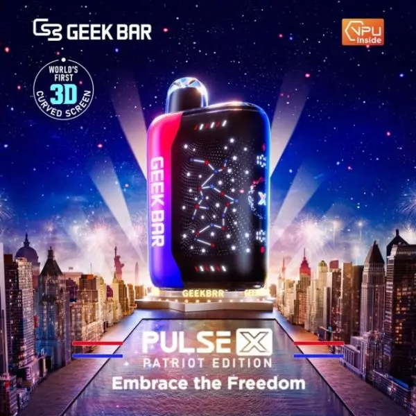 Geek Bar Pulse X Patriot Edition 25,000 Puffs Disposable Vape | Dual Mesh Coil | Type-C Rechargeable
