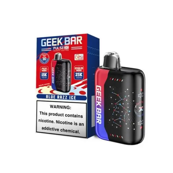 Geek Bar Pulse X Patriot Edition 25,000 Puffs Disposable Vape | Dual Mesh Coil | Type-C Rechargeable