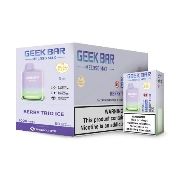 Geek Bar Meloso MAX 9000 Puffs Disposable Vape – Dual Mesh, Rechargeable, 14mL
