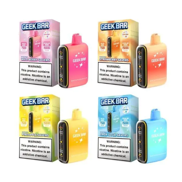 Geek Bar Pulse 15,000 Puffs Disposable Savers Edition | Dual Mesh Coil Rechargeable Vape