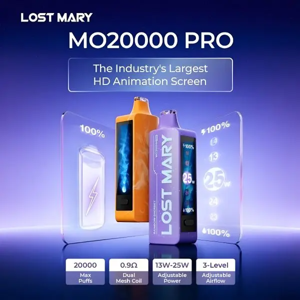 Lost Mary MO20000 PRO Rechargeable Vape – Dual Mesh Coil, 20,000 Puffs, 18mL