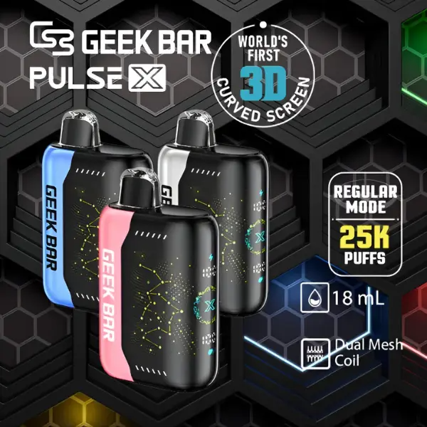 Geek Bar Pulse X 25,000 Puffs Disposable Vape | Dual Mesh Coil | Type-C Rechargeable