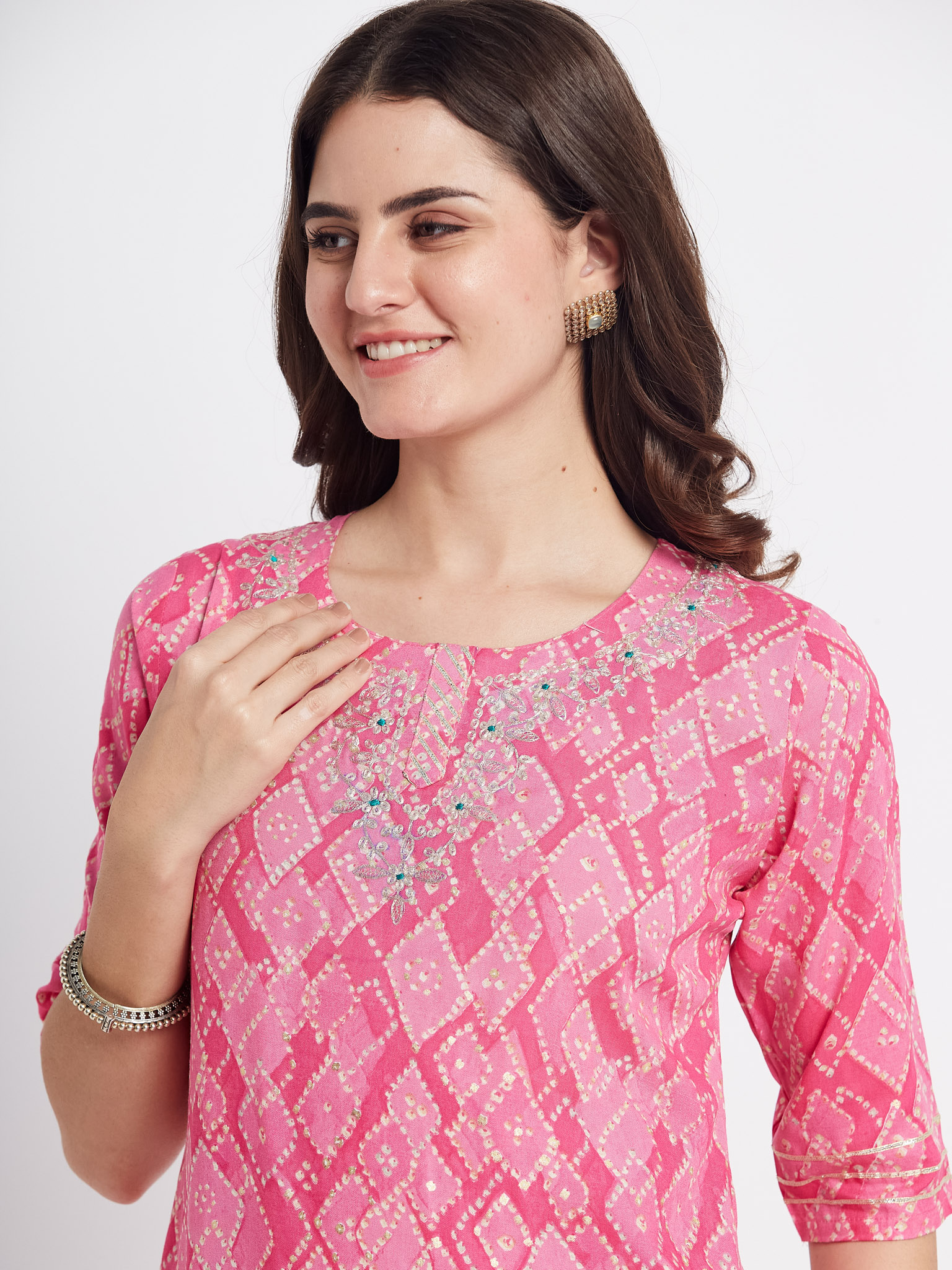 Pink Mul-Cotton Kurti
