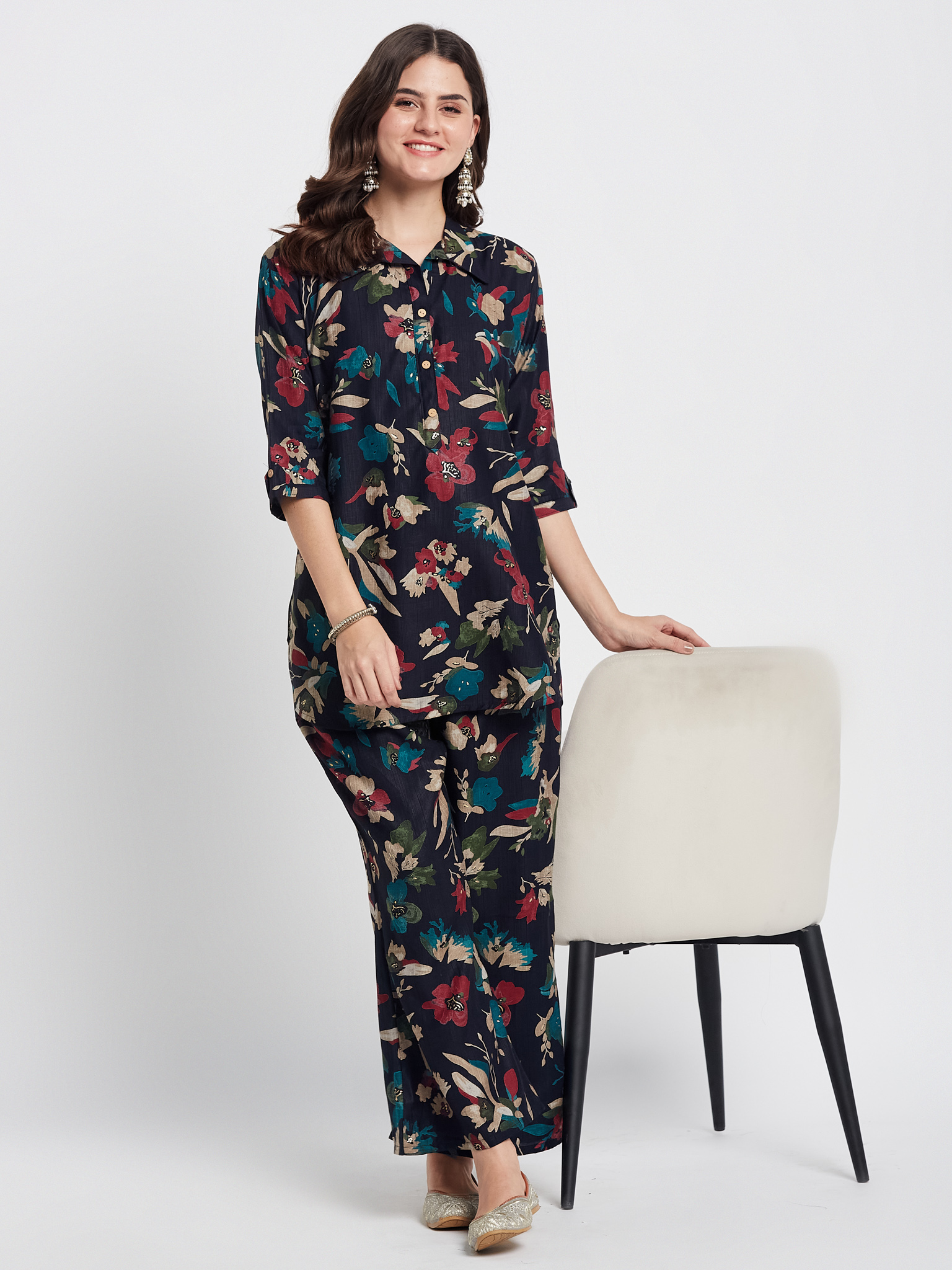 Floral Printed Cotton Co-ord Set