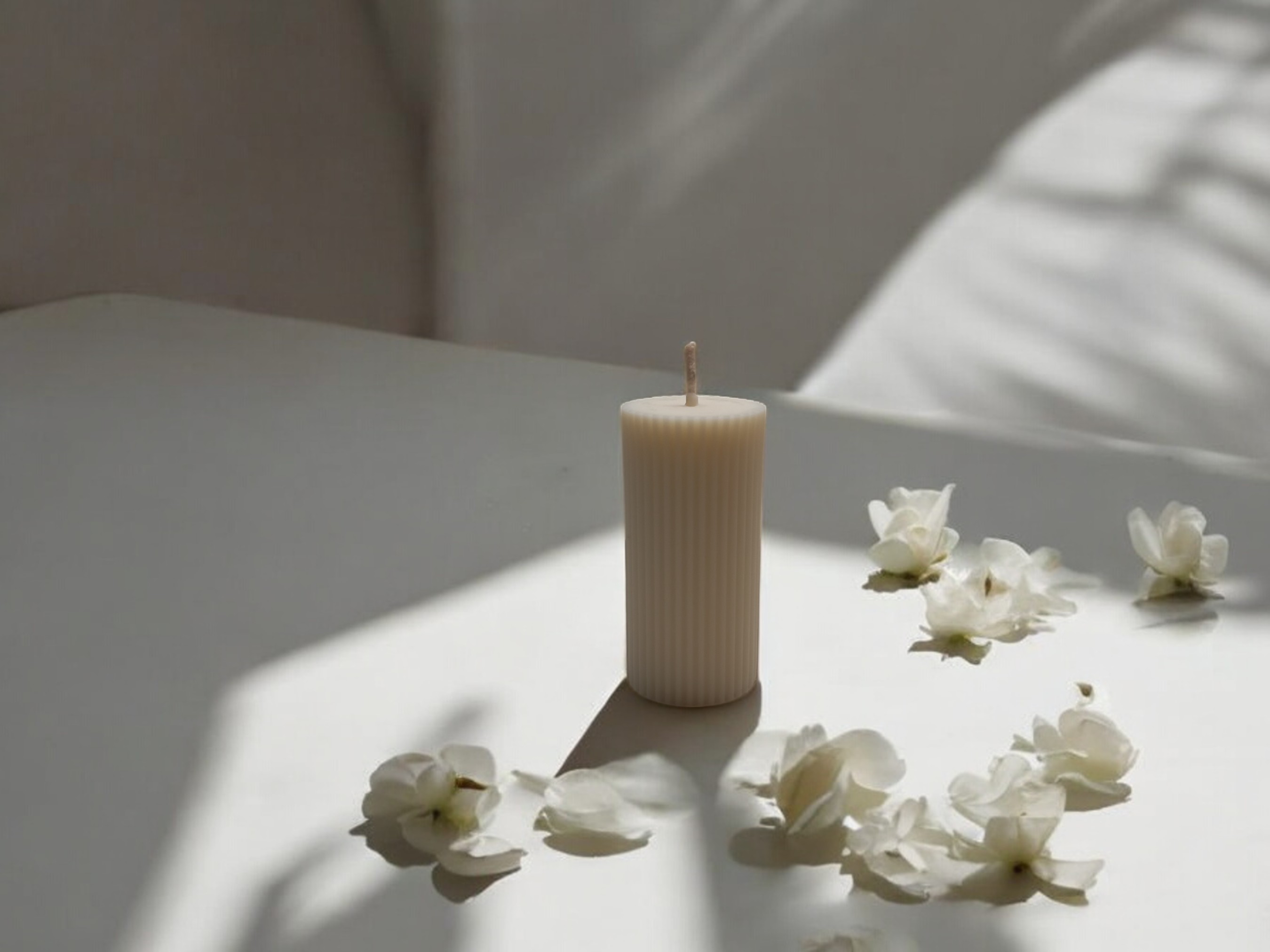 Ribbed Pillar Column Candle