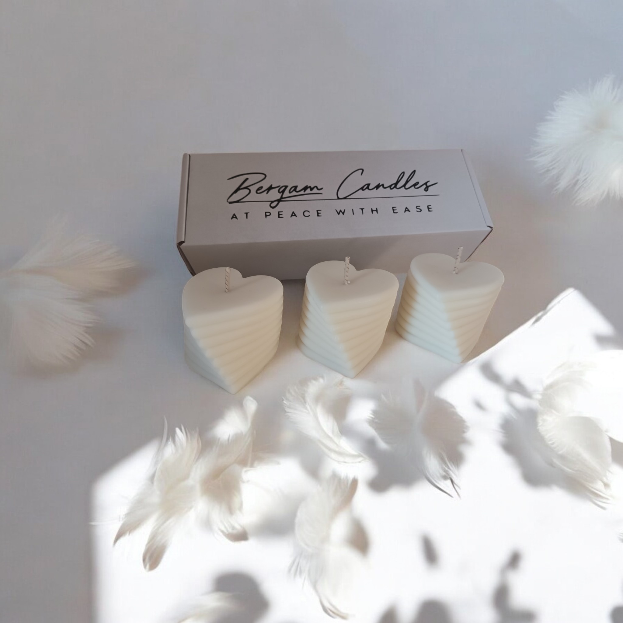 Handmade heart pillar candles