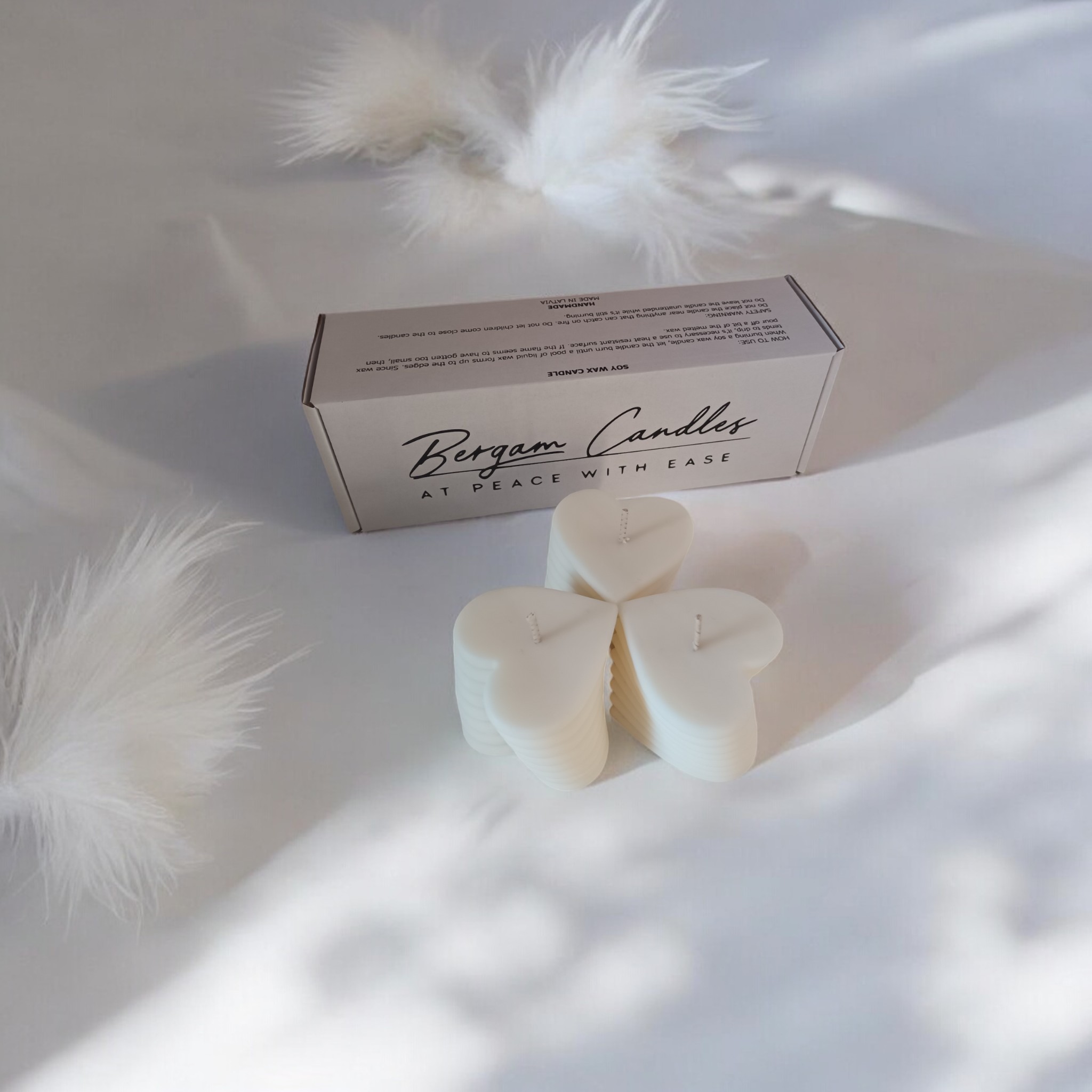 Handmade heart pillar candles