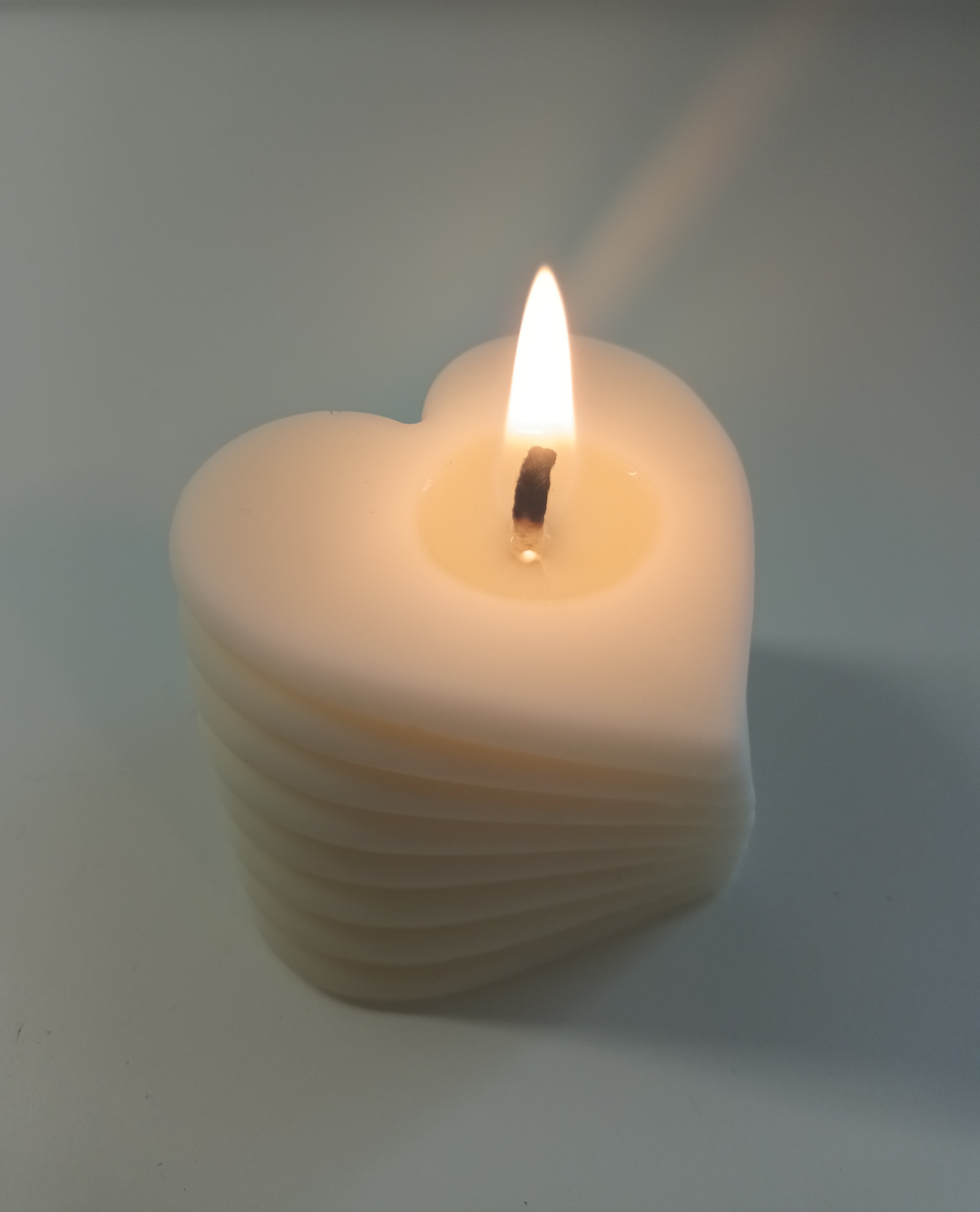 Handmade heart pillar candles