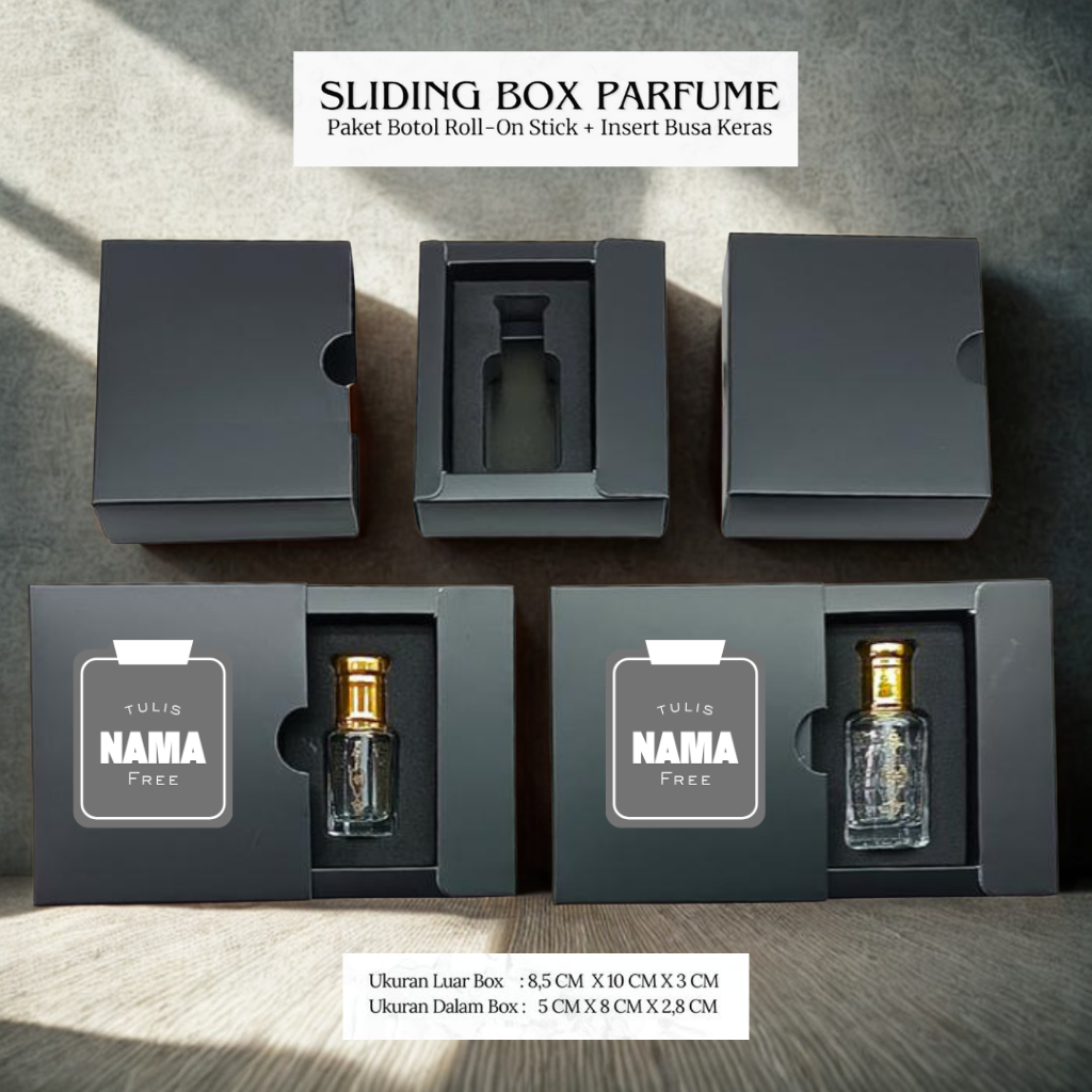 Paket Hadiah Parfum Non Alkohol 10ml & 12ml Lengkap – Base Shurfan Banafa & Banafa Oud Mix Aroma Oud & Kasturi