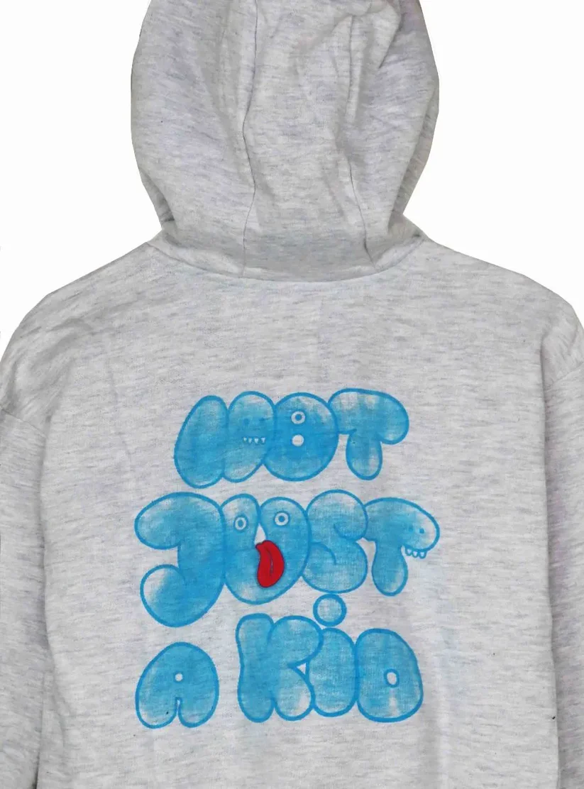 Kids' Grey Hooded Zip-Up Sweatshirt