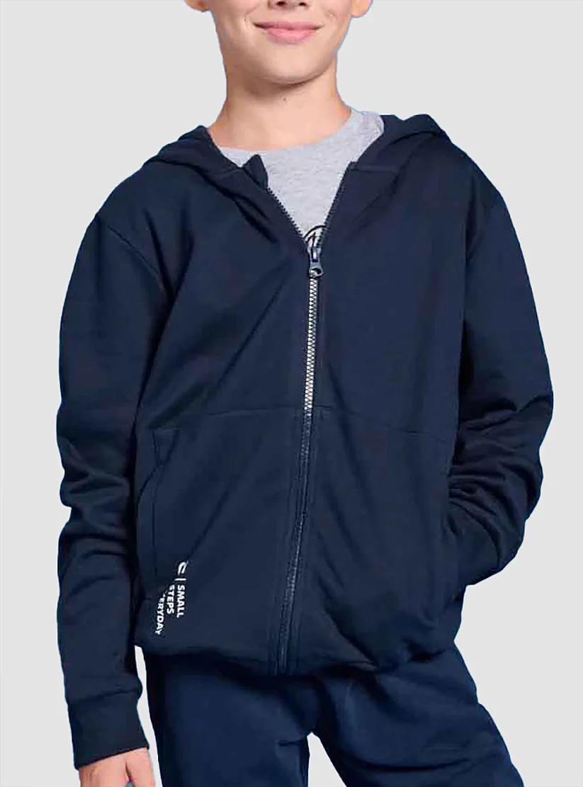 Kids' Navy Blue Zip-Up Hoodie