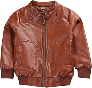 Kids Brown Faux Leather Jacket