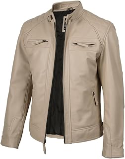 Men's Beige Leather Jacket