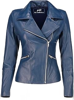 Women's Blue Leather Jacket