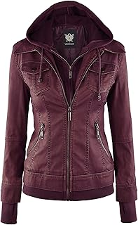 Women's Burgundy Hooded Jacket