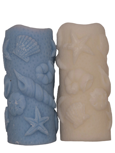 Bougies décoratives effet bord de mer