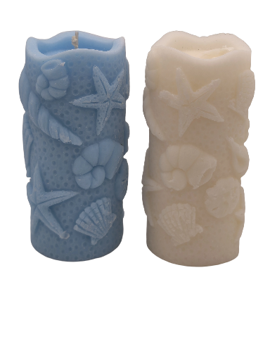 Bougies décoratives effet bord de mer