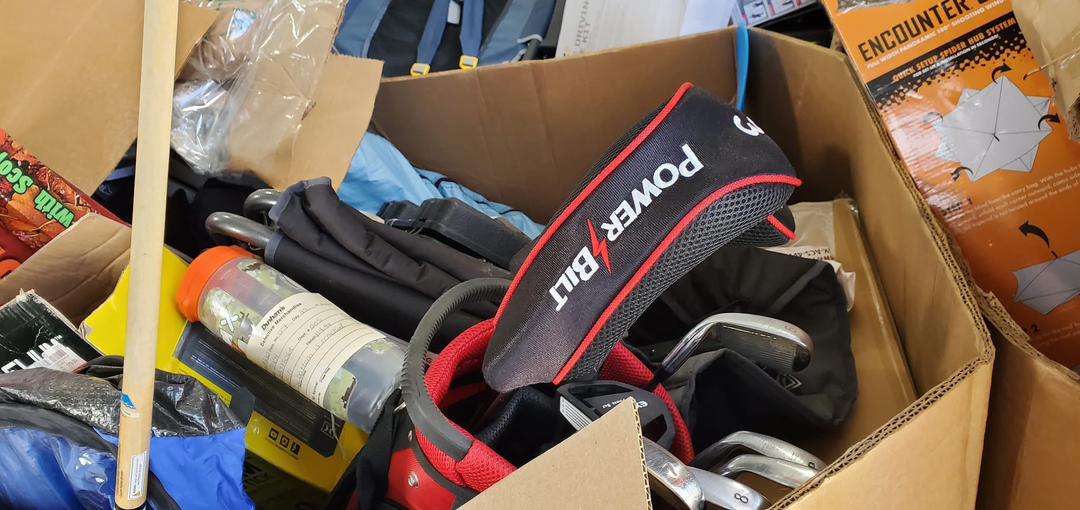 Hunting and fishing gear pallets for sale