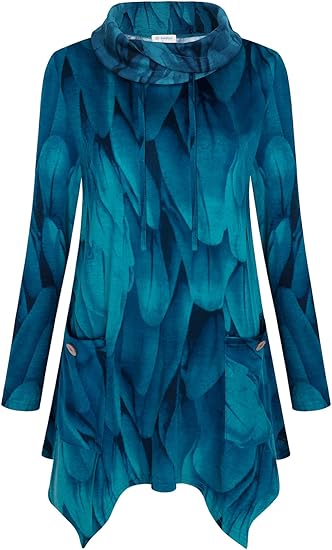 Women's feather print tunic
