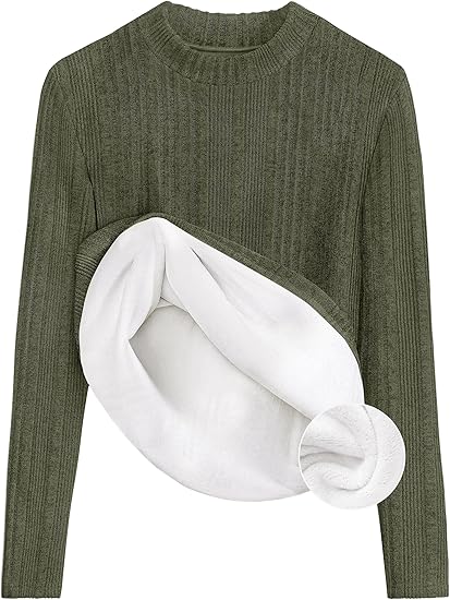 Green Ribbed Knit Sweater with White Asymmetrical Detail
