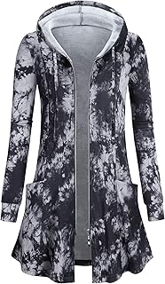Women's Tie Dye Long Hooded Cardigan