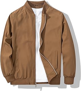Men's Casual Brown Bomber Jacket