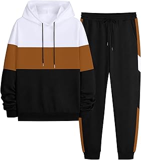 Colorblock Hoodie and Sweatpants Set
