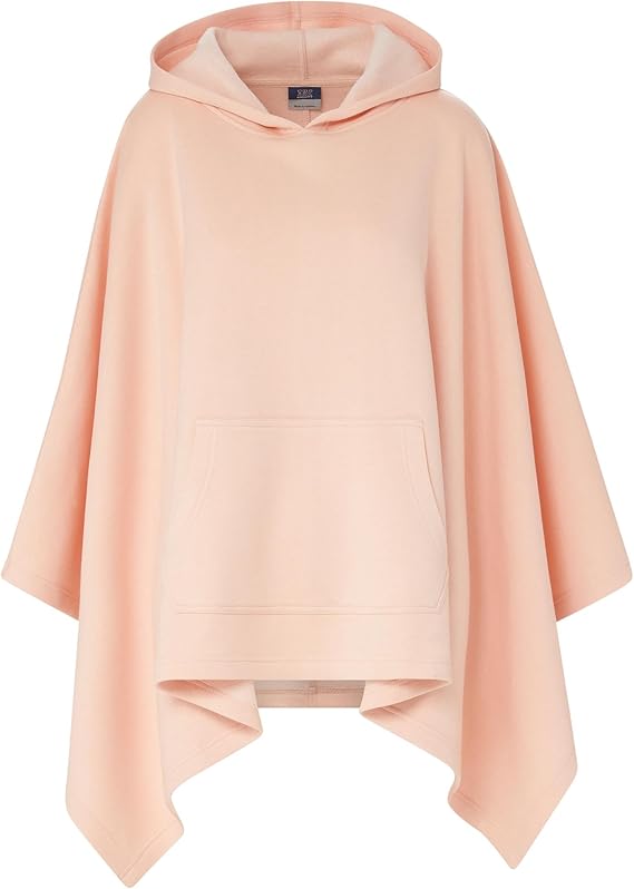 Peach Hooded Poncho