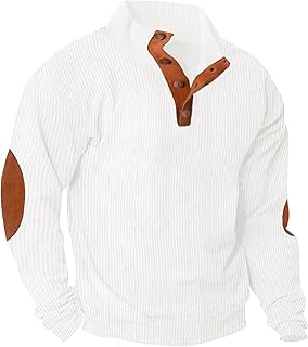 White Knitted Pullover with Brown Accents