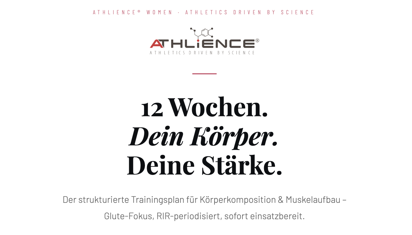 ATHLIENCE WOMEN – 12 Wochen Trainingsplan (Web-App)