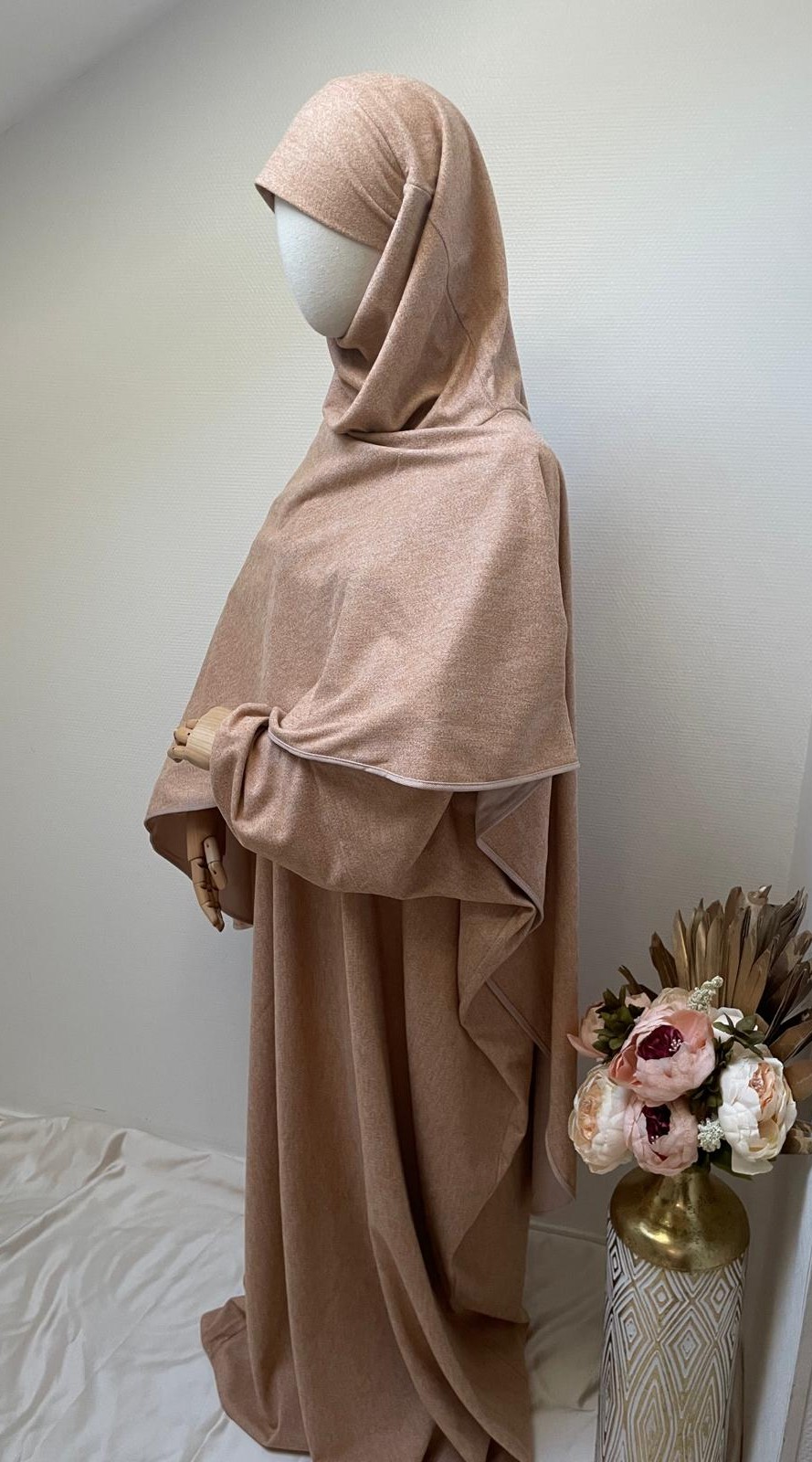 Abaya Sahara en flanelle beige