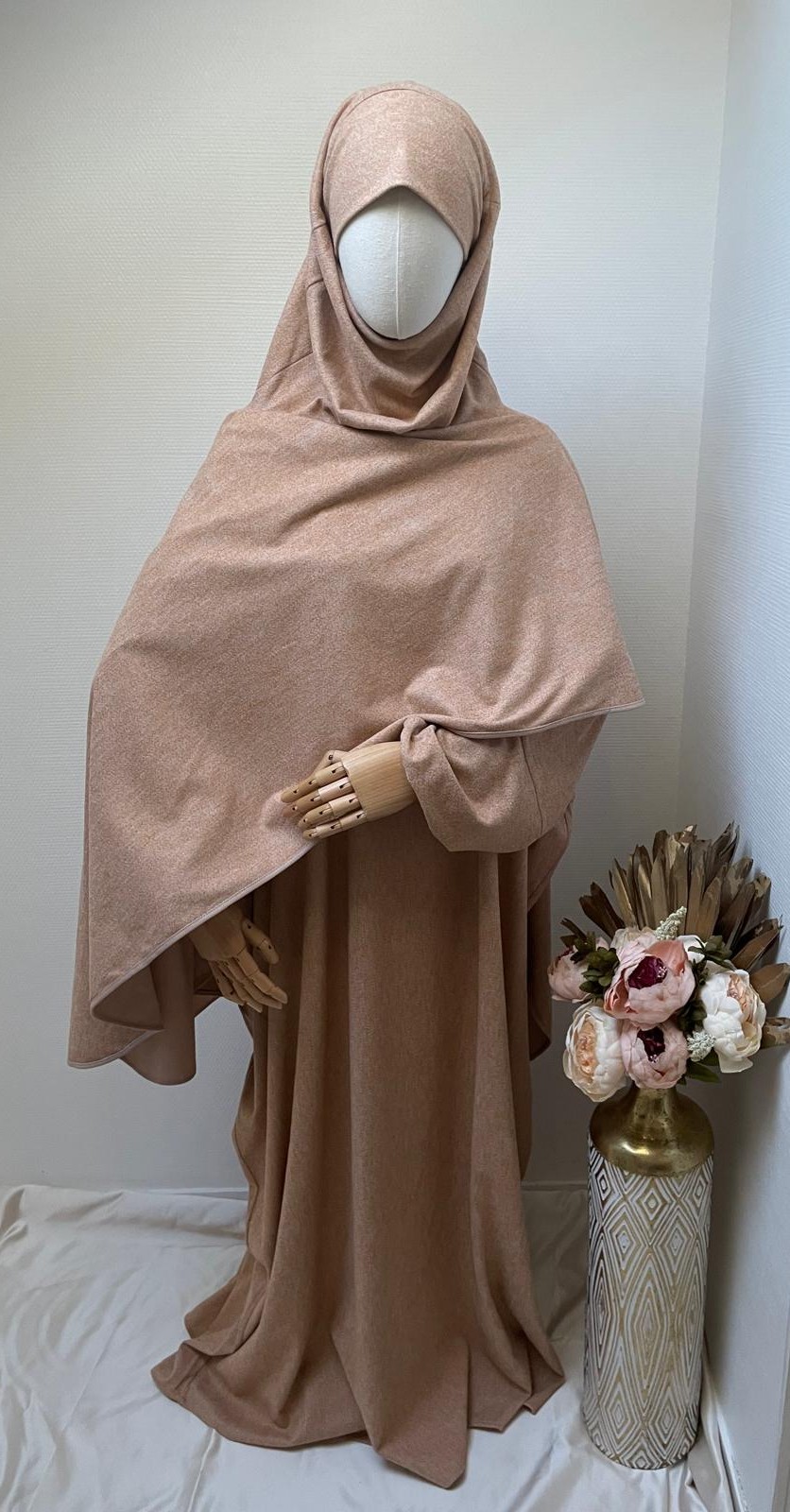 Abaya Sahara en flanelle beige