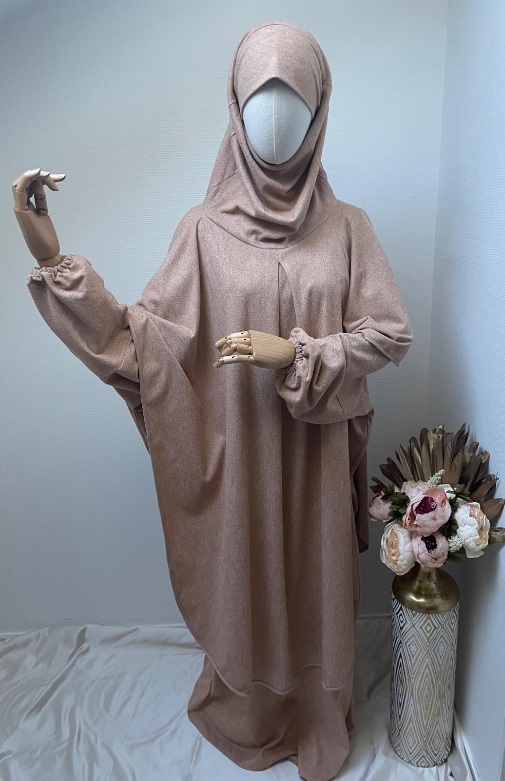 Abaya Sahara en flanelle beige