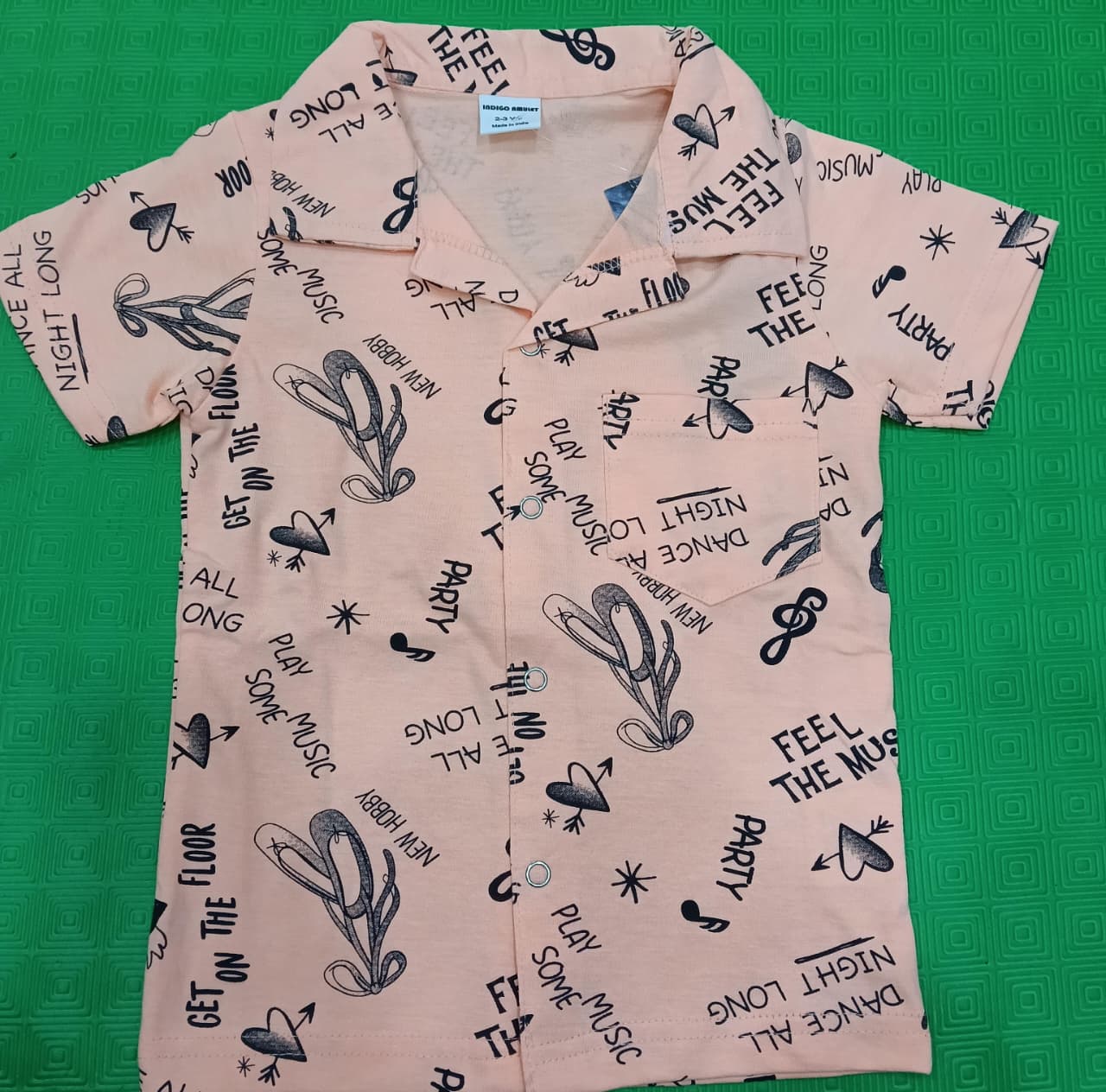 Unisex Typographic Print Shirt & Pants Night Suit