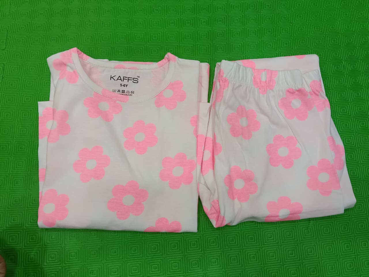 Girls Floral Print Top & Pants Co-Ord Set