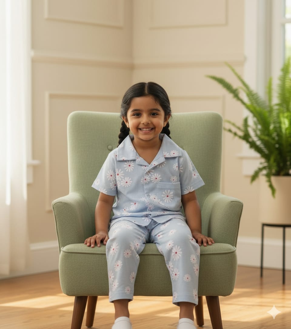 Unisex Floral Print Shirt & Pants NightSuit