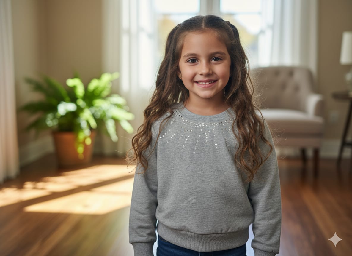 Girls Stone Studded Sweatshirt 