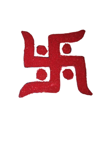 Red Swastik Symbol Ready made Rangoli