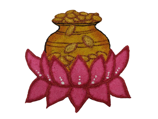 Decorative Pot of Gold Rangoli Design