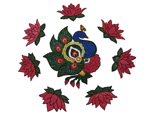 Handcrafted Peacock Rangoli