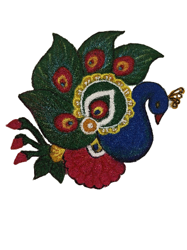 Handmade Peacock Readymade Rangoli