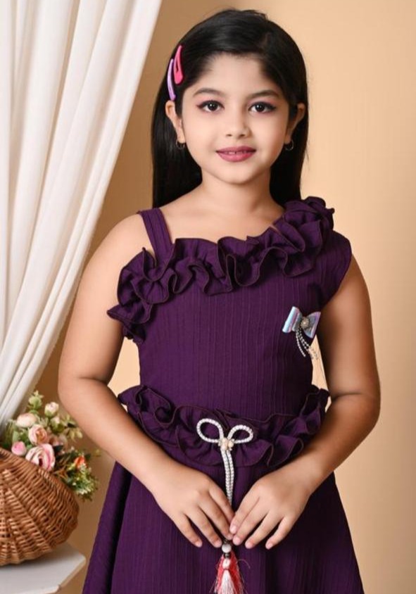 Purple Ruffle Dress for Girls