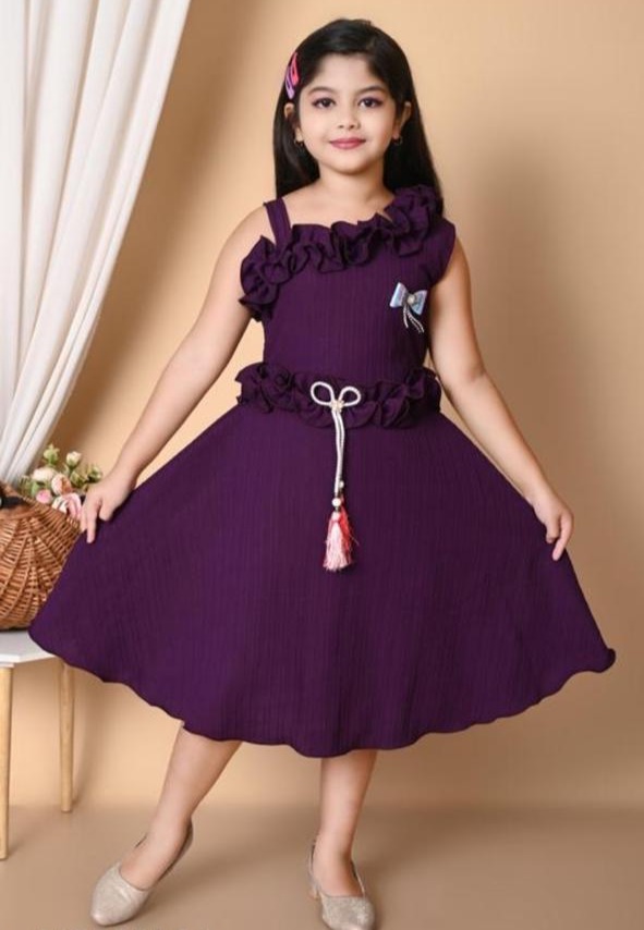 Purple Ruffle Dress for Girls