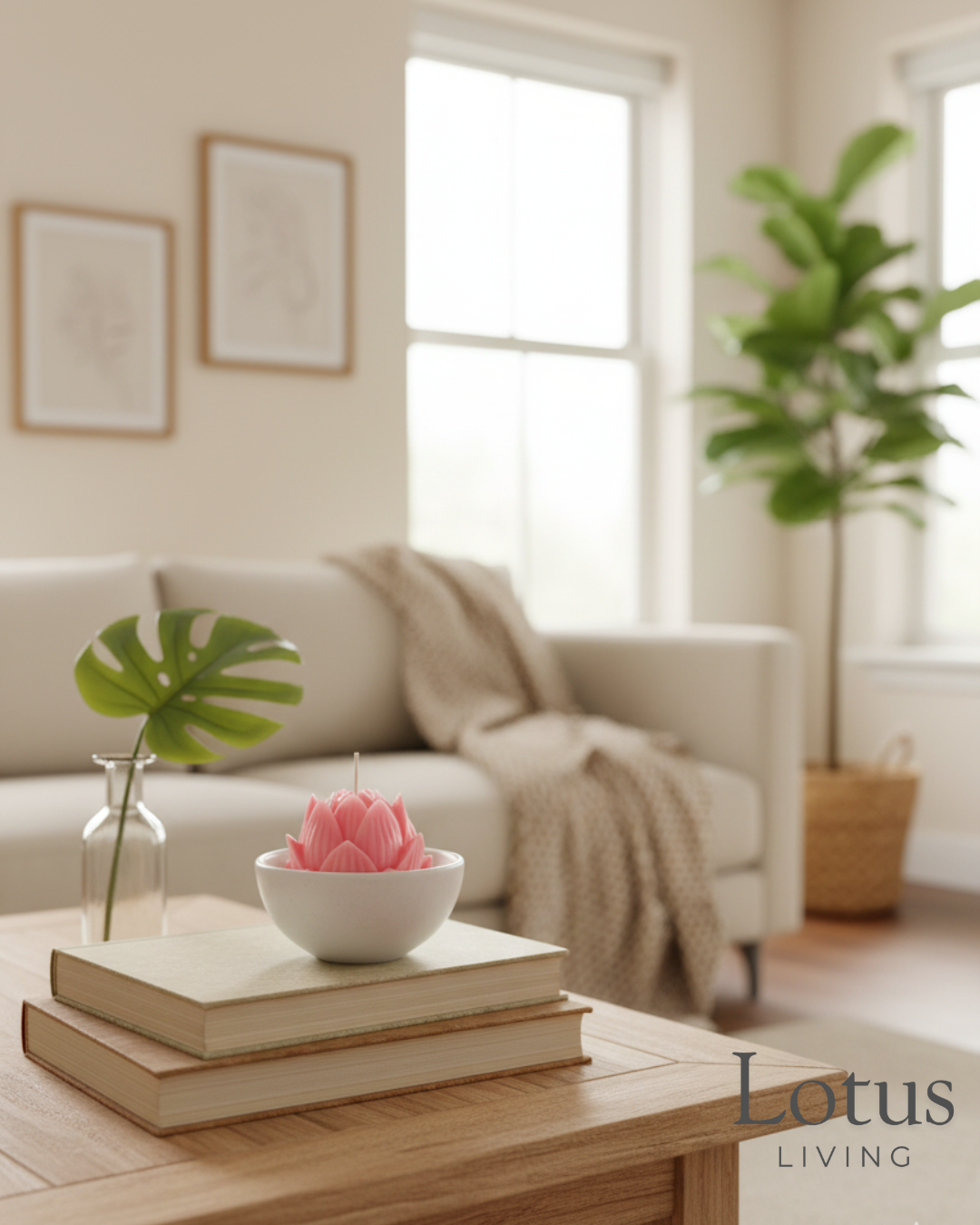 Pink Lotus Flower Candle